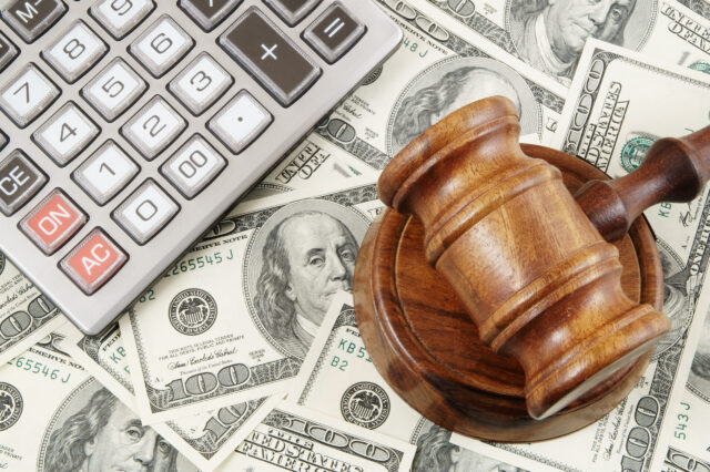 calculator gavel money