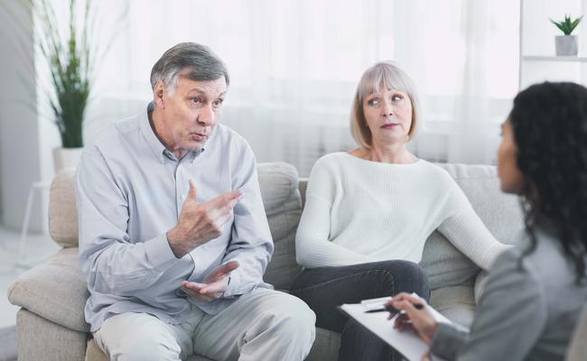 Mature husband complains about his wife during session
