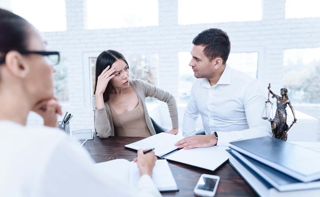 The couple went to a lawyer to conclude an agreement on the divorce