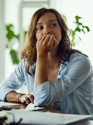 woman contemplating